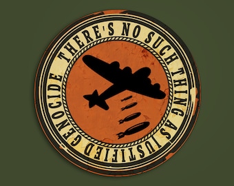 Free Palestine Sticker: No Justified Genocide, Palestinian Flag, Keffiyeh
