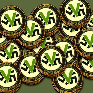 Lot de 15 mini stickers végétaliens contre le fascisme, cadeau pour végétalien, antifa, antifasciste, végétalien, antinazi, manifestation, lutte contre le fascisme