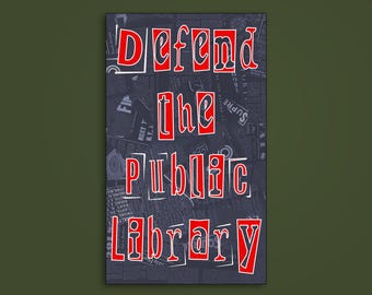 Defend the Public Library Vinyl Sticker – Support Your Local Library, Free Information is Punk Activism Decal