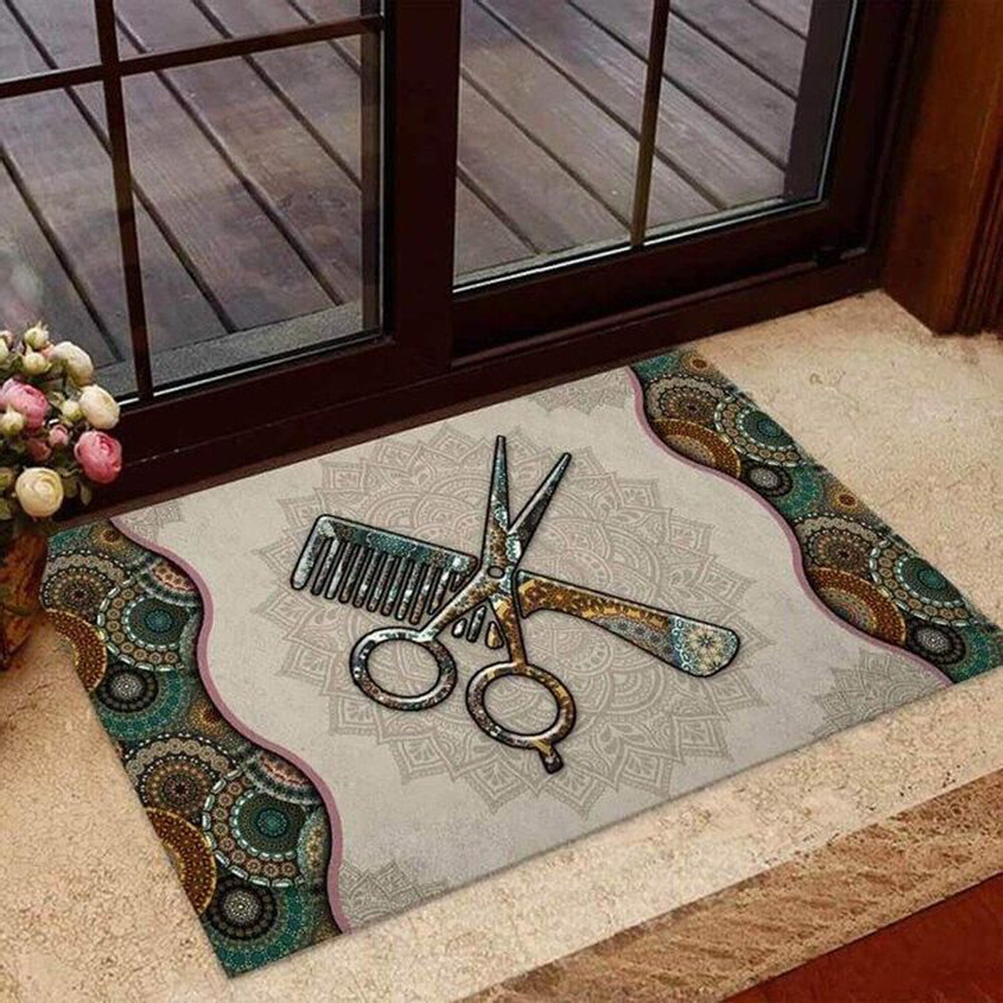 Barber Shop Doormat Hair Style Doormat Hairdressing Tools Etsy