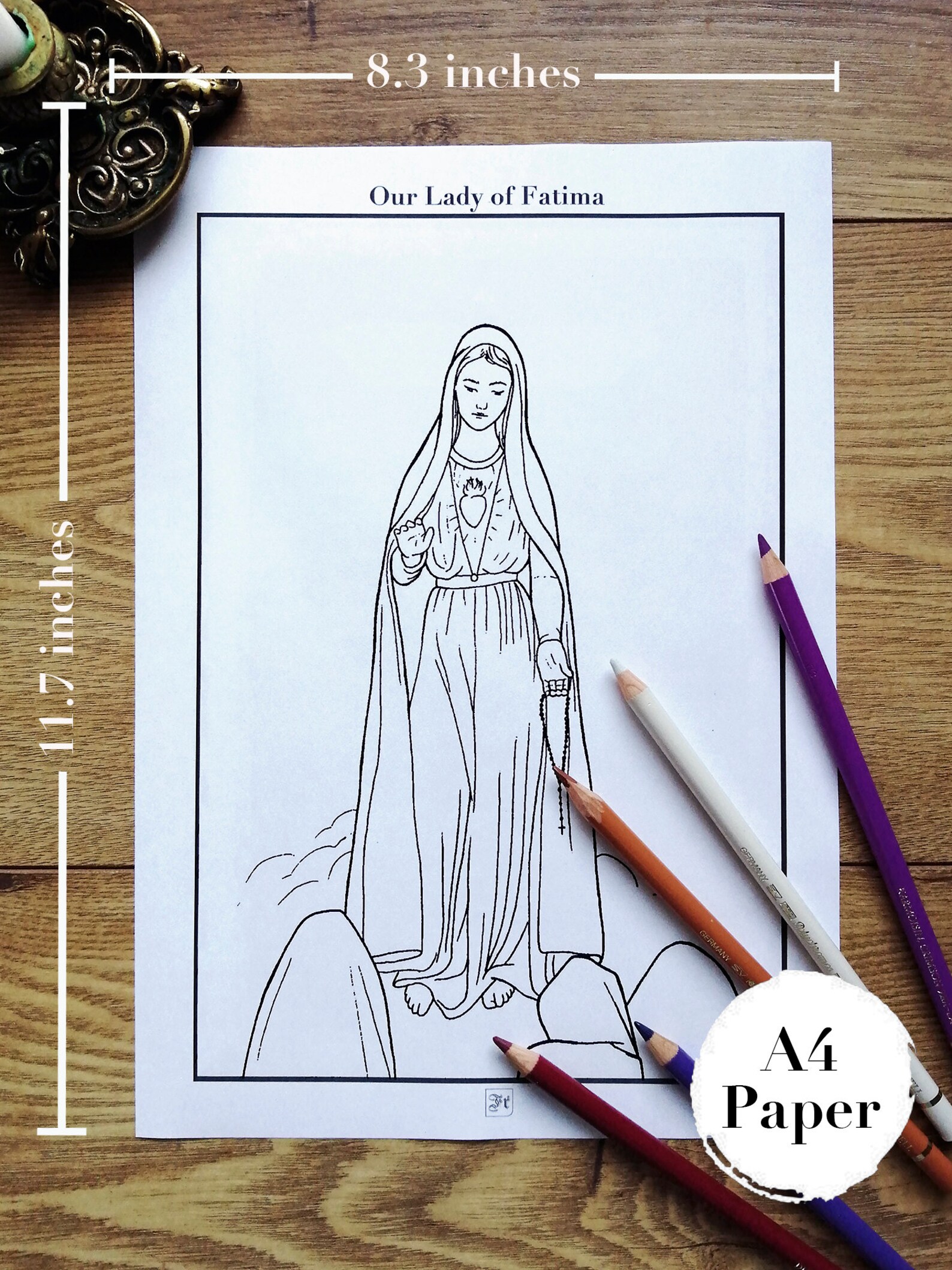 Downloadable Colouring Page our Lady of Fatima - Etsy
