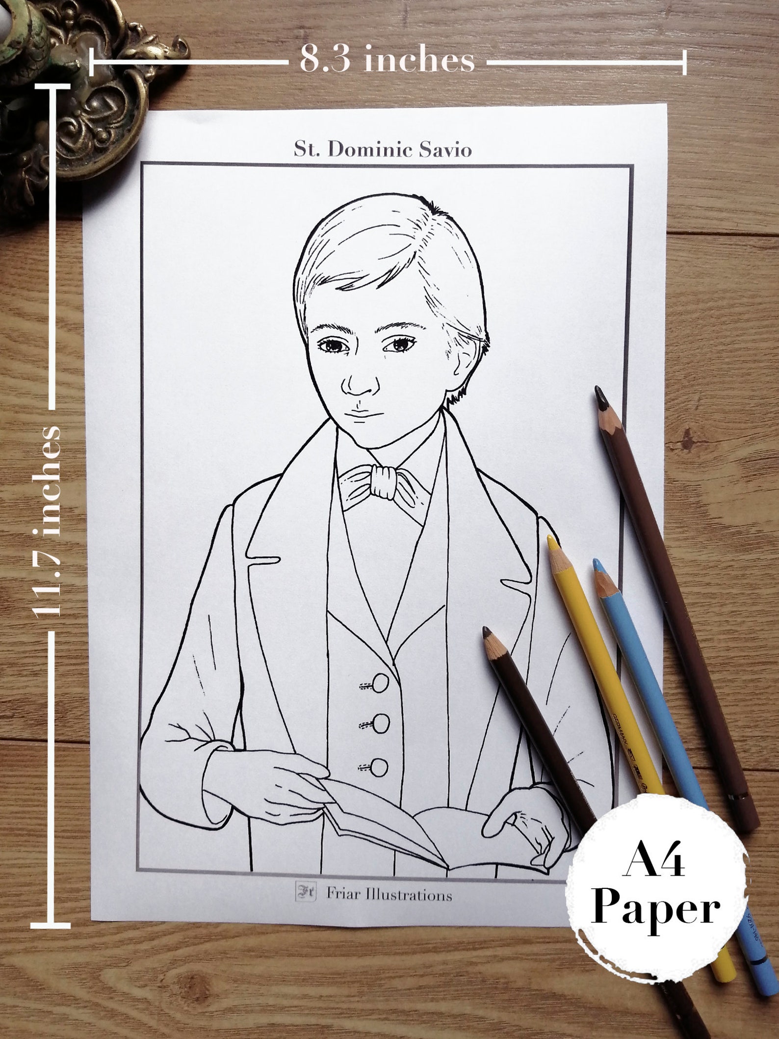 St Dominic Savio - Digital Downloadable Colouring Page - Patron of the ...