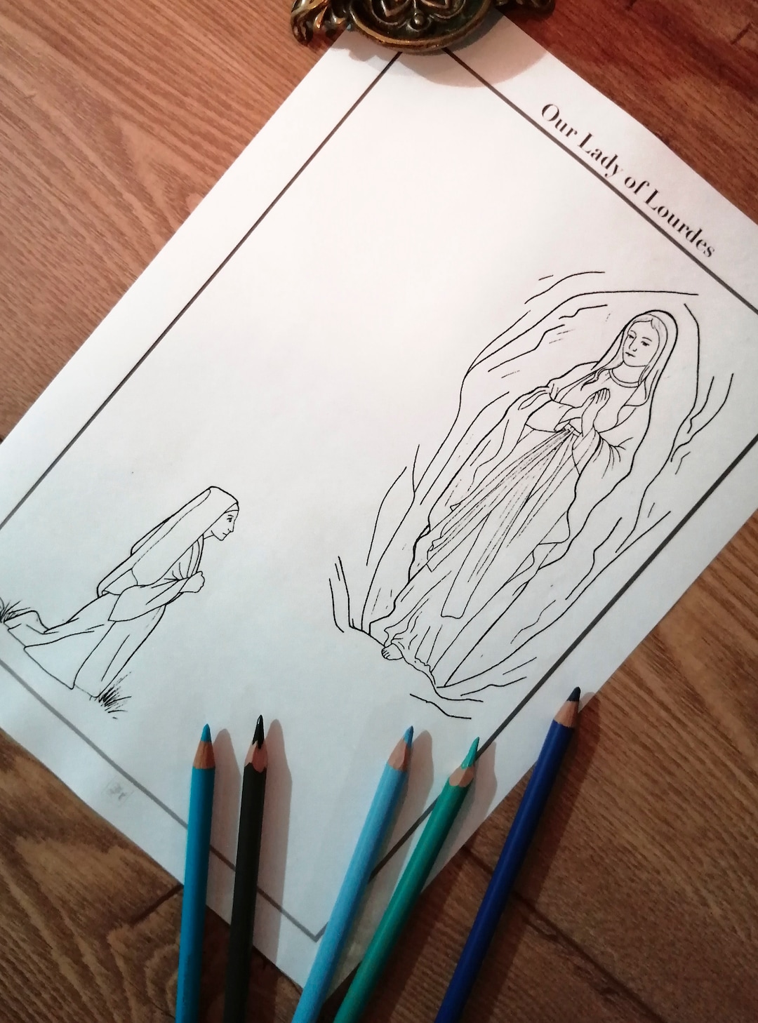 Lorde Color Page Downloadable Colouring Page - Our Lady of Lourdes - Etsy