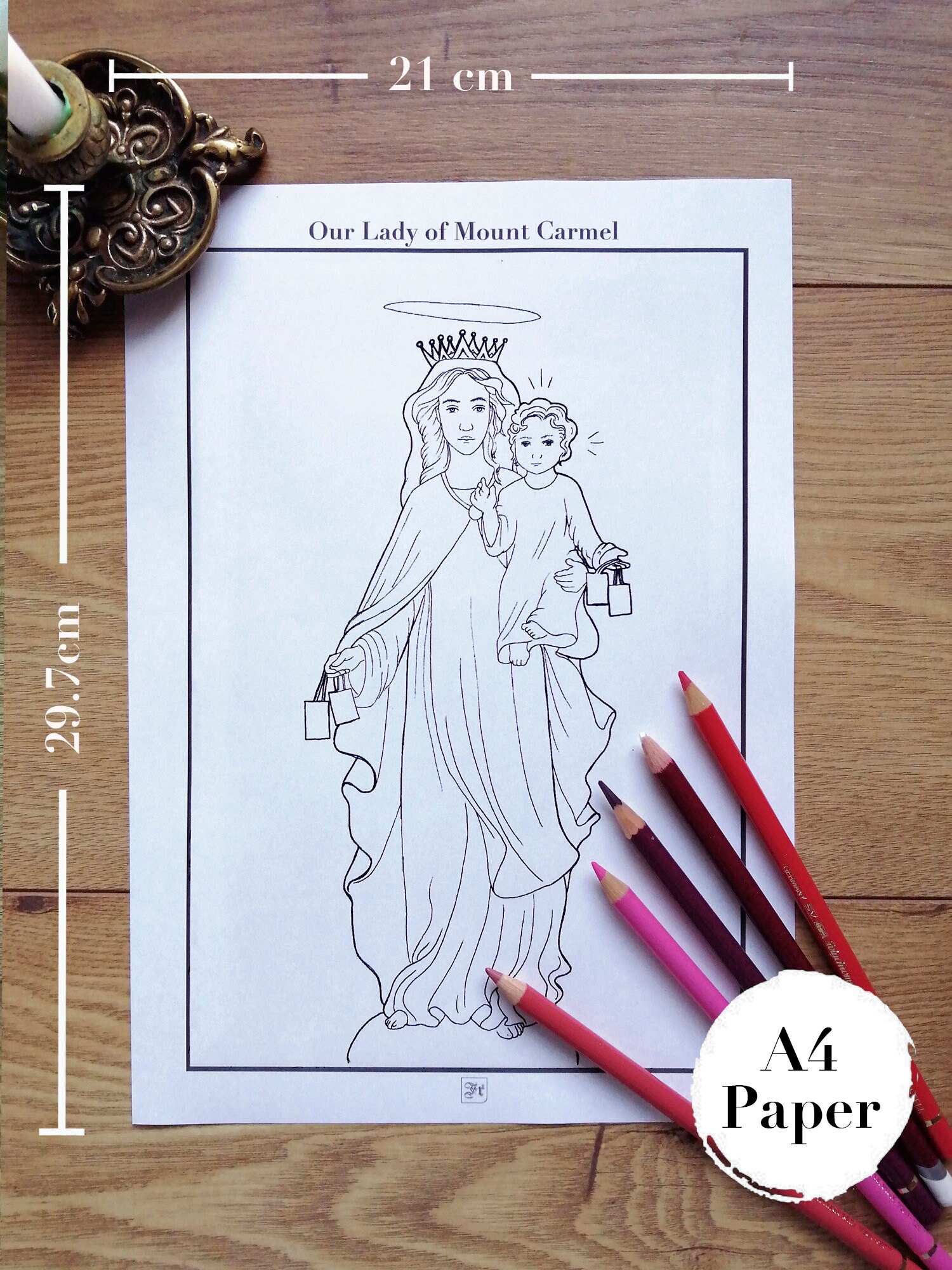 Our Lady of Mount Carmel - Downloadable Digital Colouring Page - Etsy