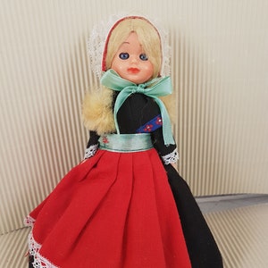 Vintage mini folklore ethnic plastic doll collectible
