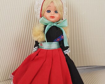 Vintage mini folklore ethnic plastic doll collectible