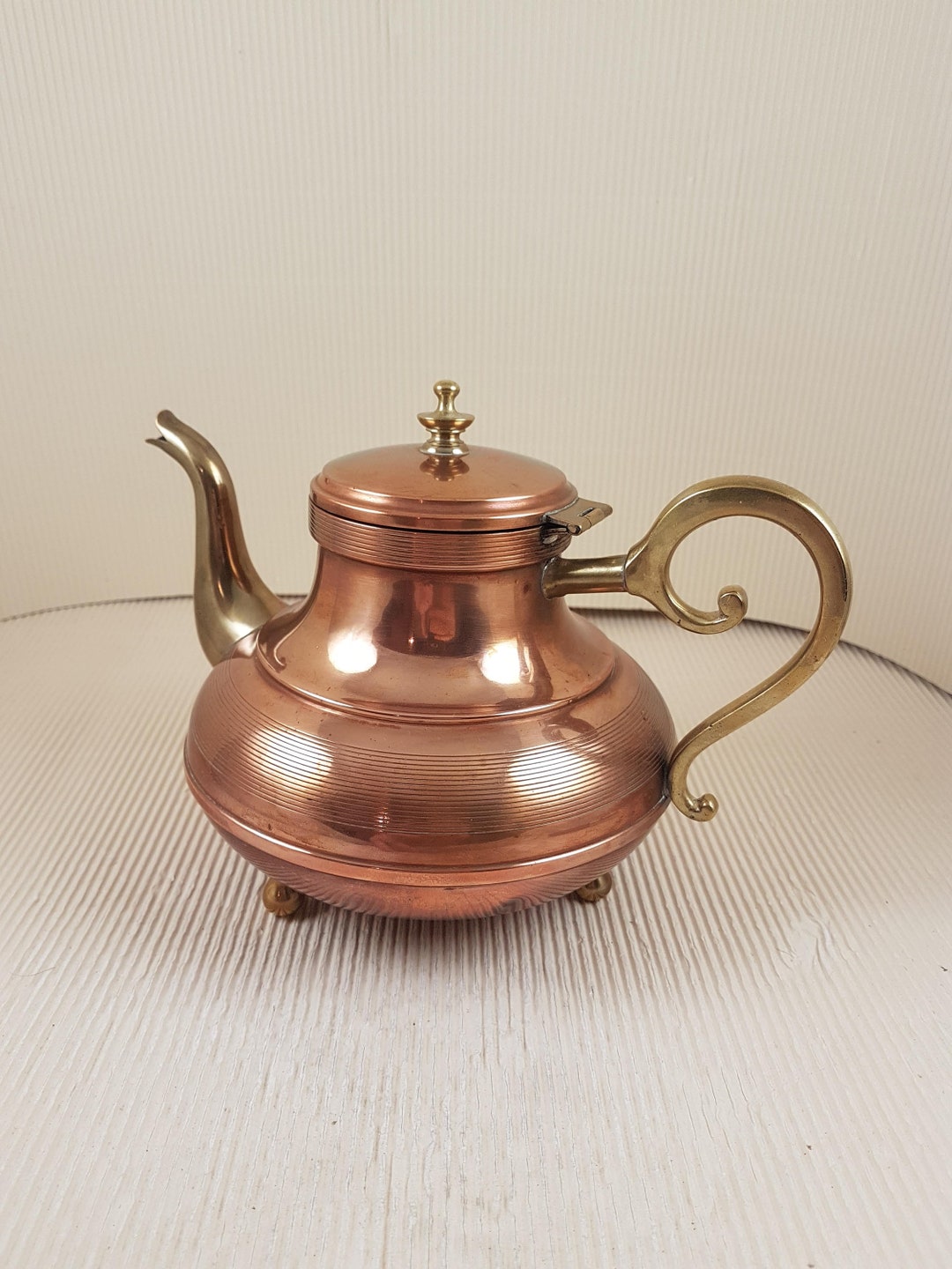 Vintage Kettle Teapot Copper Brass Etsy