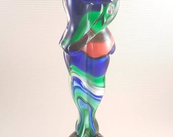 Vintage Murano Glass Art The Lovers colorful Statue By Renato Anatra Signed
