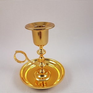 Vintage gold metal candlestick made in england