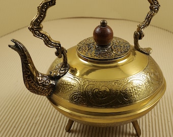 Little brass engraved vintage kettle teapot kettle arabian