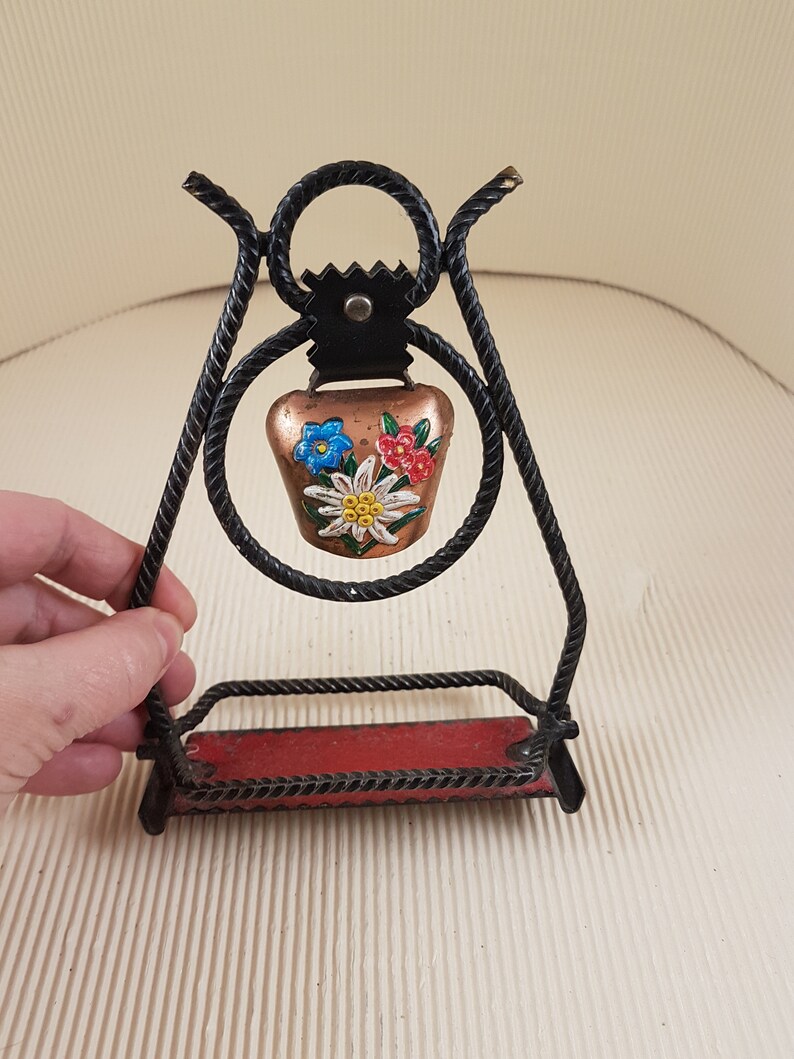 Stunning Vintage Small Swiss Brass / Metal Cow Bell Souvenir Etsy