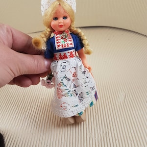 Vintage mini folklore ethnic plastic doll collectible