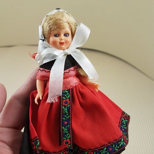 Vintage mini folklore ethnic plastic doll collectible