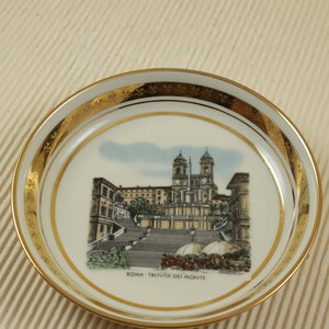 Vintage small plate with Roma city image wall decor