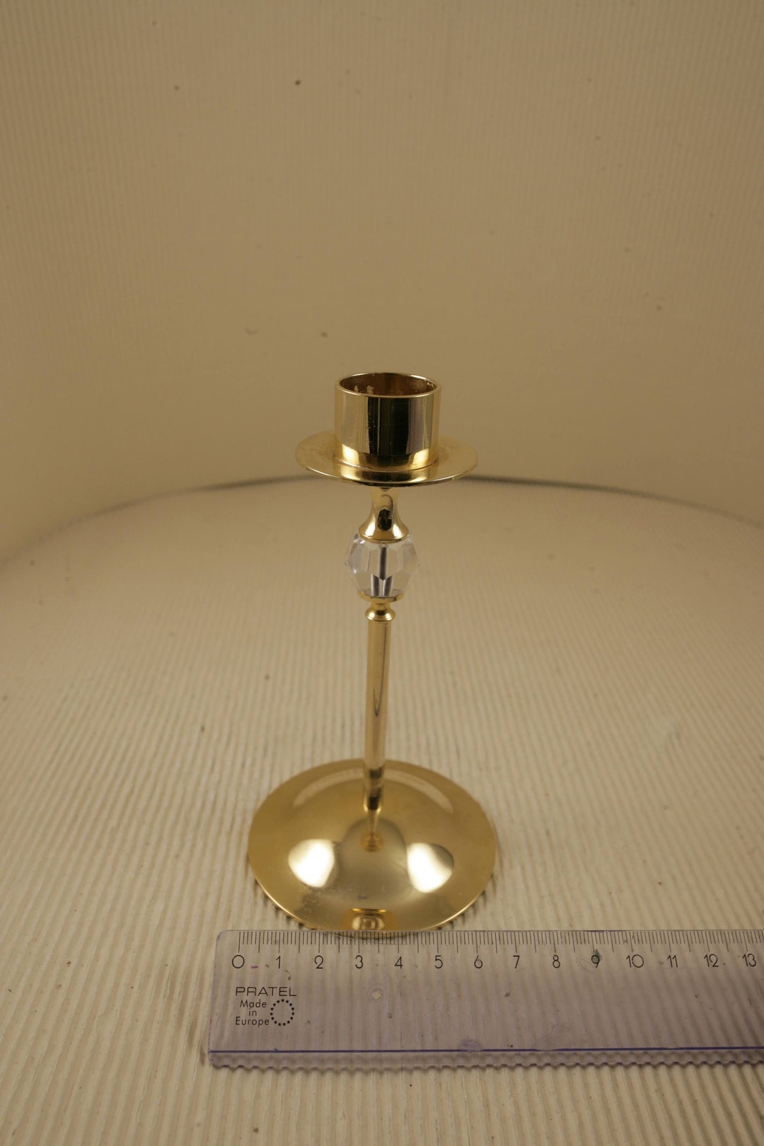 Vintage Gold Metal Candlestick With Crystal Glass Made in USA - Etsy UK