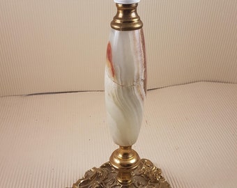 Vintage cute lamp base onyx marble messing mid century italian