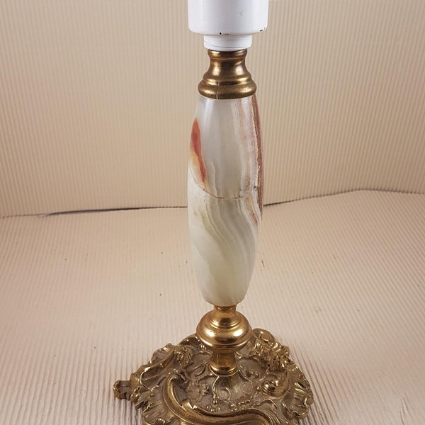 Vintage cute lamp base onyx marble messing mid century italian