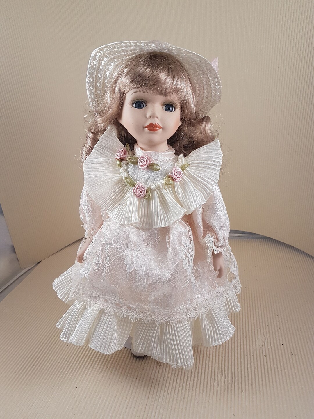 Vintage Bisque Porcelain Doll Collectible Character With Hat Etsy