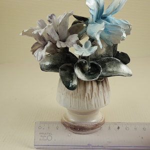 Italian porcelain capodimonte antique vase with flowers