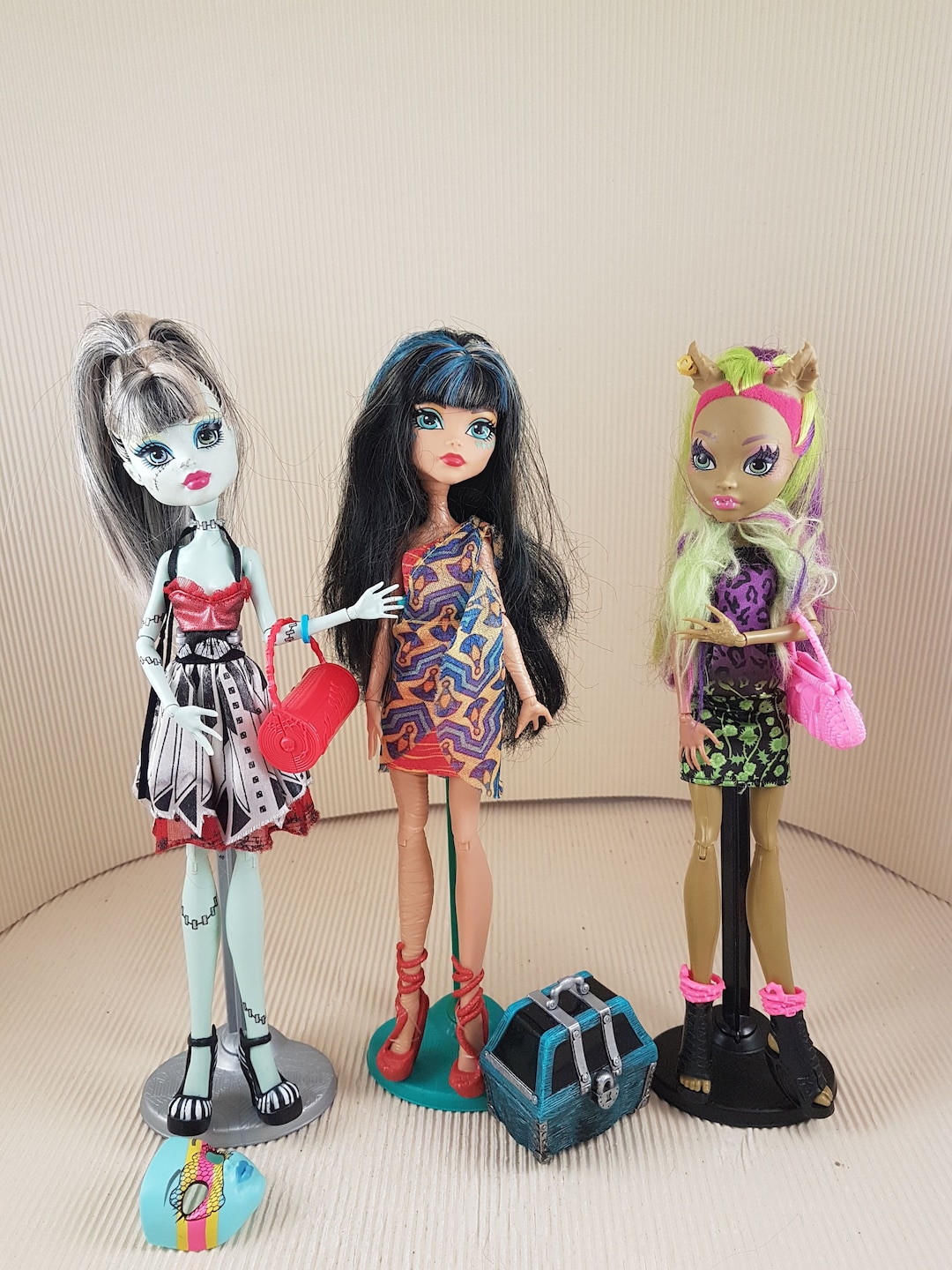 Original Monster High Dolls Dressed With Accessories Collectible B&W