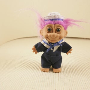 Vintage Russ Troll Doll,dressed purple Hair made in China