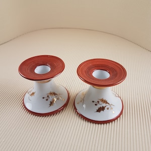 Porcelain germany two christmas white candlesticks