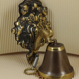 Vintage cute brass door bell accessory home decor