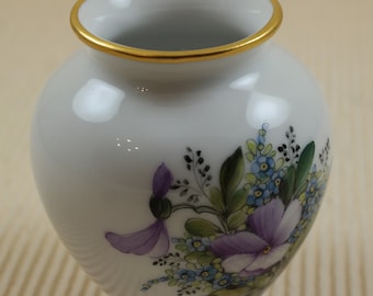 Vintage Handpainted Porcelain Vase: Tiny Floral Decor