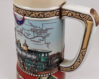 Jarra Budweiser Anheuser Busch conmemorativa del ferrocarril transcontinental