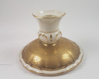Vintage porcelain gold germany bavaria johann haviland candlestick with gilding