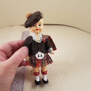 Vintage mini folklore ethnic plastic doll collectible boy ireland