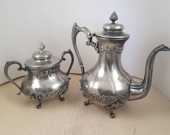 Antique Victor Saglier Silverplate Tea Coffee Set: Art Nouveau Paris