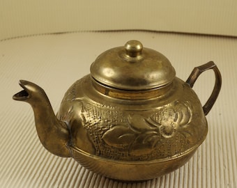 Little brass embossed vintage kettle teapot