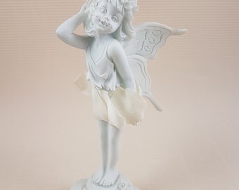 Vintage little fairy tale girl angel white figurine