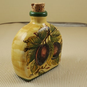 Vintage bottle pitcher ceramic handpainted made in Italy
