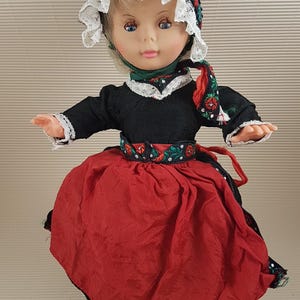 Vintage folklore ethnic plastic doll collectible made in Italy