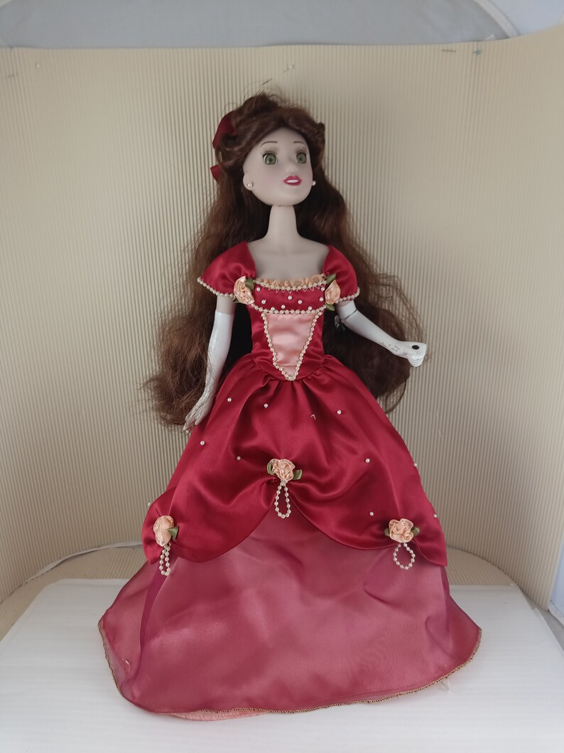 Disney Belle Porcelain Keepsake Doll Princess Beauty & Beast No Stand