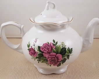 Arthur Wood Teapot lidded 1980&#39;s bone china Strattoshire porcelain England