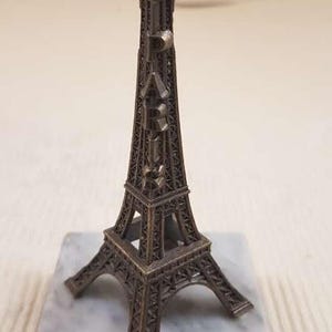 Vintage Eiffel Tower Figurine - Paris Souvenir on Marble Base
