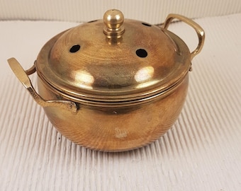 Vintage Copper Steam Pot with Lid: Patina Interior (4.5”x4.5”)