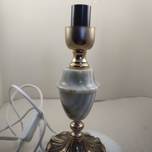Vintage cute lamp base onyx marble brass mid century italian