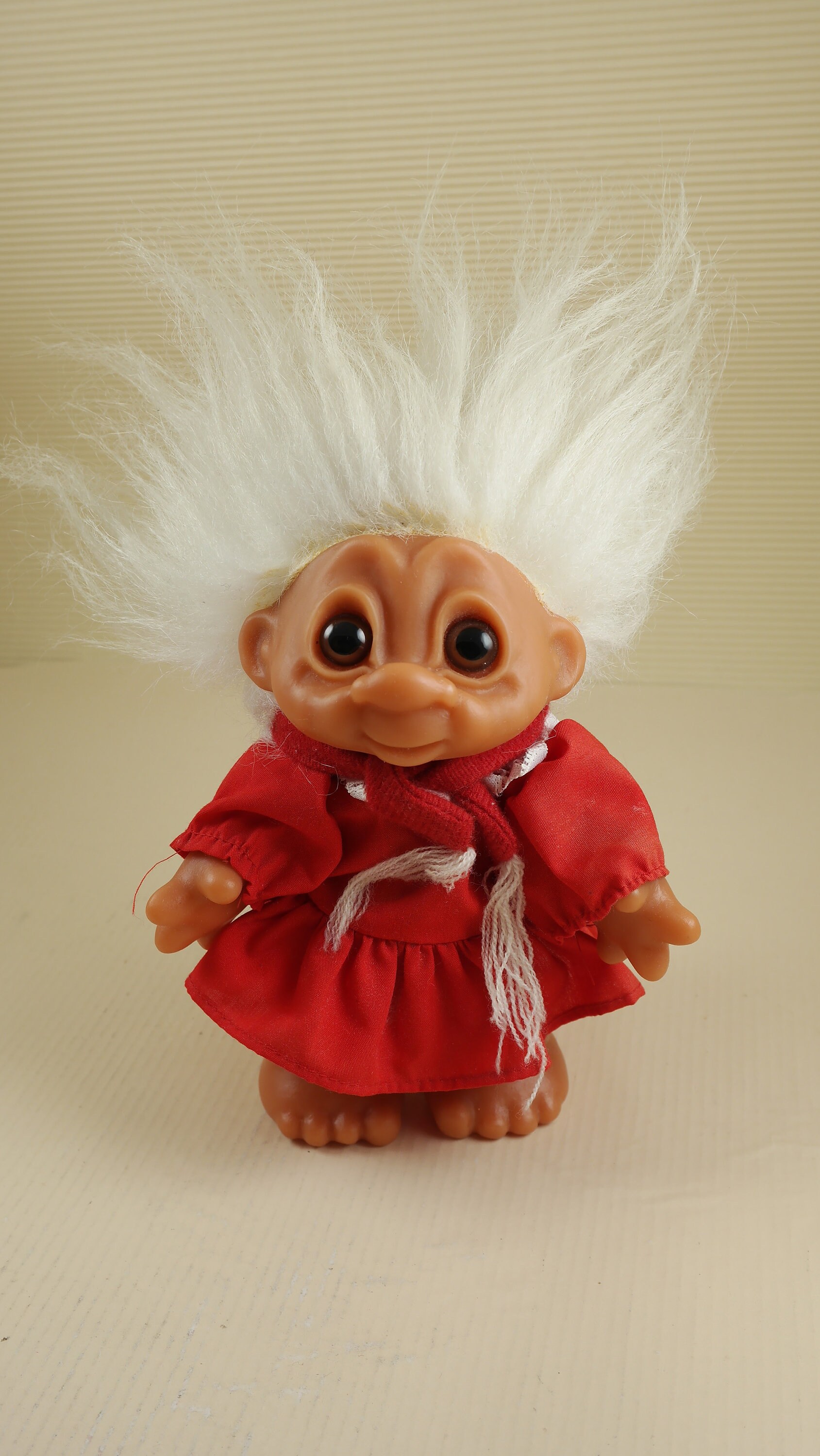 RARE Troll Doll Vintage 1968 Dam 5 White Hair Made in Denmark Sad Face!