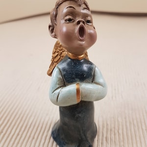 Vintage little singing cherub baby angel porcelain  figurine