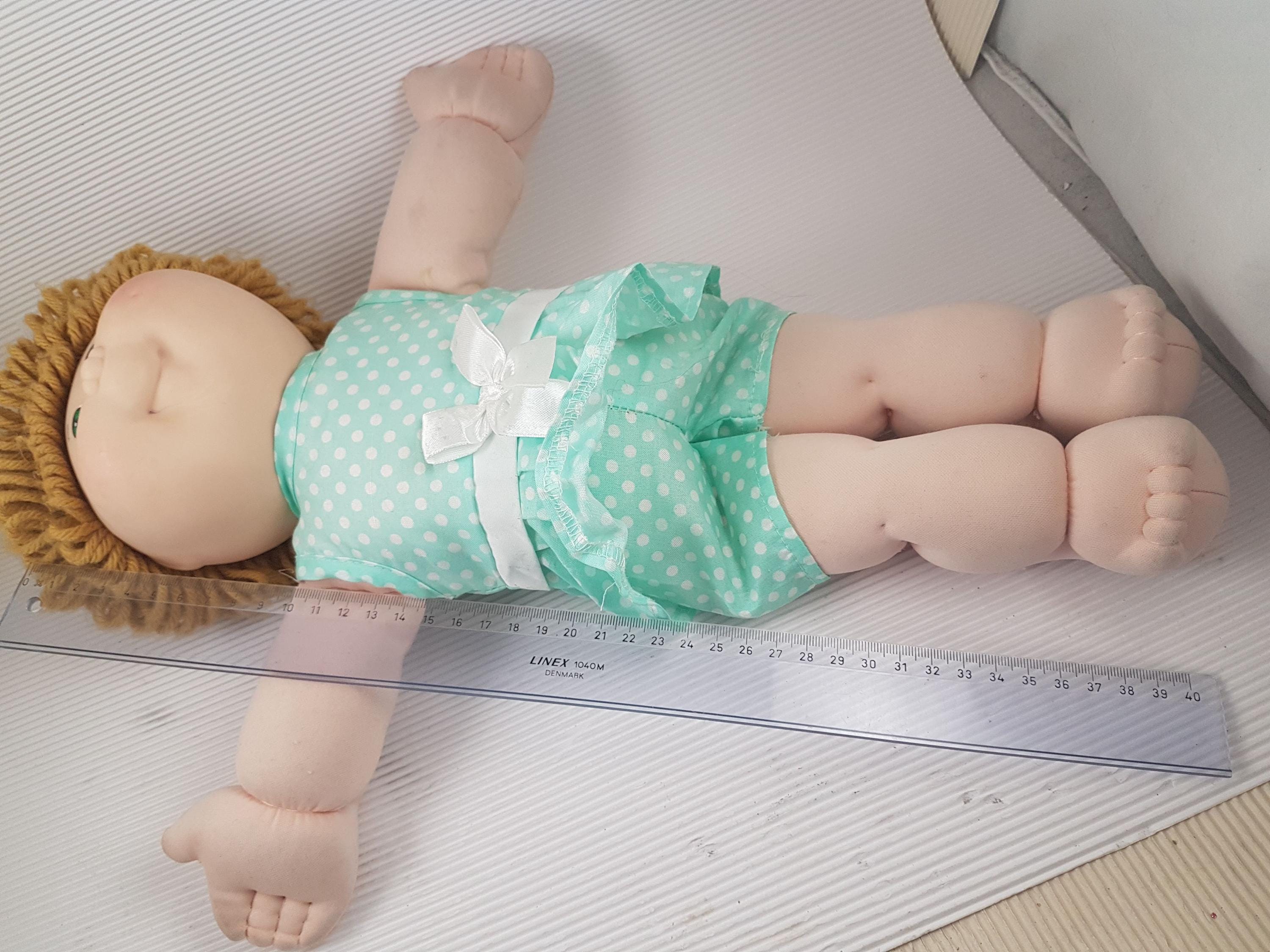 Poupée Vintage Cabbage Patch Kids - Fille Aux Cheveux Blonds Longs Tressés - Yeux Verts - 43 Cm
