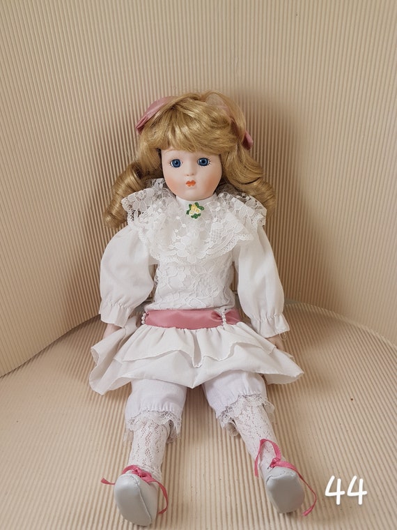 Vintage Porcelain Bisque Doll Hand Made Box and Marking 