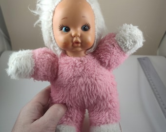Vintage rubber face big baby doll pink 10 inc