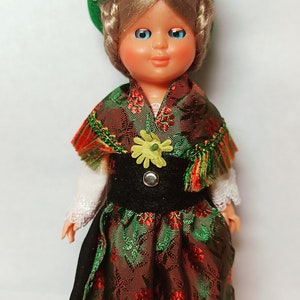 Vintage mini folklore ethnic plastic doll collectible
