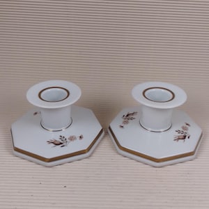 PAIR of Candlesticks Brown IRIS Royal Copenhagen  Factory First