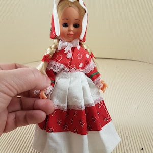 Vintage mini folklore ethnic plastic doll collectible
