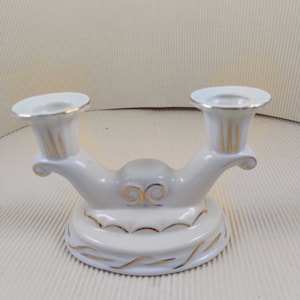 Porcelain germany candlestick gold gilded for two candles